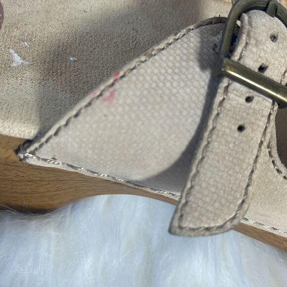 Dansko Beige Nubuck Woodgrain Mule Slide Sandals Sz 40/US. 9.5-10 - Picture 4 of 10